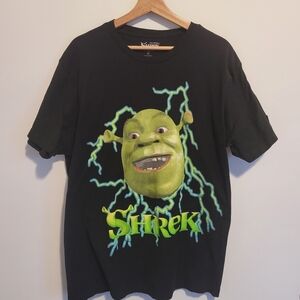 Shrek Graphic T-Shirt Size XL unisex Black Shrek Face Dreamworks
